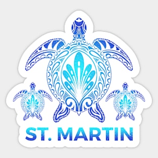 Vintage St. Maarten Ocean Blue Sea Turtle Souvenirs Sticker